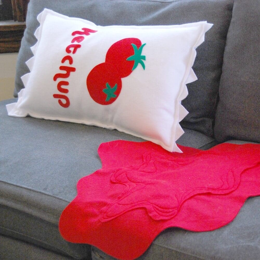 Pillow design,CABIN FEVER SALE With Ketchup on the Side Pillow and